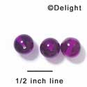 B1058 - 10 mm Resin Round Beads - Purple (12 per package)