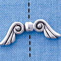 B1080 tlf - 20x7mm Wings - Silver Plated Beads