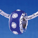 B1161 tlf - Large Spacer - Royal Blue with Swarovski Crystals - Im. Rhodium Large Hole Beads