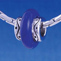 B1186 tlf - Large Spacer - Royal Blue Center - Im. Rhodium Large Hole Beads