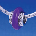 B1188 tlf - Large Spacer - Purple Center - Im. Rhodium Large Hole Beads