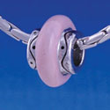 B1189 tlf - Large Spacer - Pink Center - Im. Rhodium Large Hole Beads
