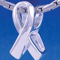 B1247 tlf - Silver Ribbon - Im. Rhodium Large Hole Beads