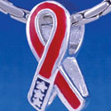 B1248 tlf - Patriotic Ribbon - Im. Rhodium Large Hole Beads