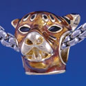 B1290 tlf - Tiger Head - Gold Large Hole Beads
