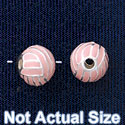 B1423 tlf - 8mm Pink Volleyball/Water Polo - Silver Plated Bead