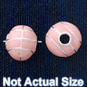 B1432 tlf - 10mm Pink Basketball - Silver Plated Bead