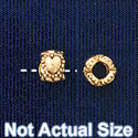 B1444 tlf - 6mm Mini Hearts Band - 2.5mm Hole - Gold Plated Bead