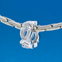 B1566 tlf - Open Christian Fish Band - Im. Rhodium Plated Large Hole Bead