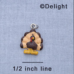 7742 tlf - Mini Dark Brown Turkey - Resin Charm