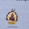 7742 tlf - Mini Dark Brown Turkey - Resin Charm