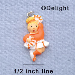 7010 - Cheerleader - Orange  - Resin Charm