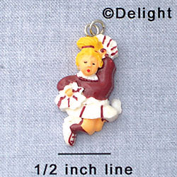 7011 - Cheerleader - Maroon  - Resin Charm