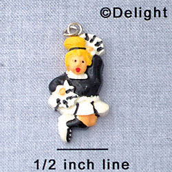 7015 - Cheerleader - Black  - Resin Charm