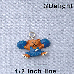 7024 - Cheerleader Bear - Blue  - Resin Charm