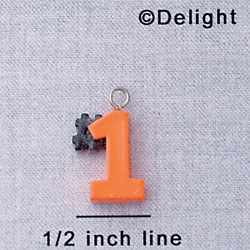 7026 - #1 - Orange  - Resin Charm