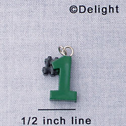 7028 - #1 - Green  - Resin Charm