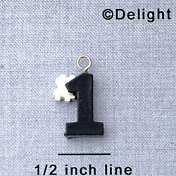 7031 - #1 - Black White  - Resin Charm