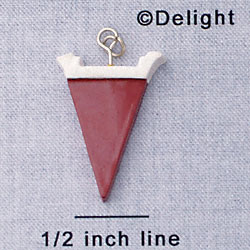 7035 - Pennant - Maroon  - Resin Charm