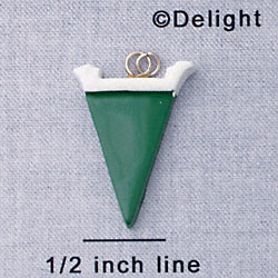 7036 - Pennant - Green  - Resin Charm