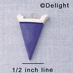 7037 - Pennant - Purple  - Resin Charm