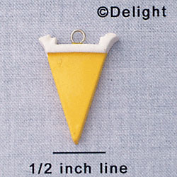 7038 - Pennant - Yellow  - Resin Charm