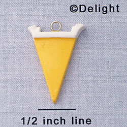 7038 - Pennant - Yellow  - Resin Charm