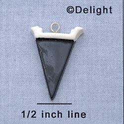 7039 - Pennant - Black  - Resin Charm