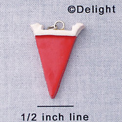 7041 - Pennant - Red  - Resin Charm