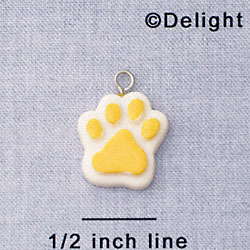 7046 - Paw - Yellow  - Resin Charm