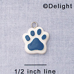 7048 - Paw - Blue  - Resin Charm