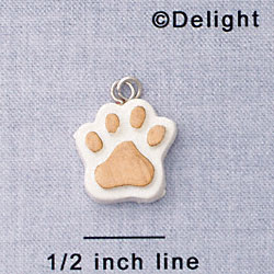 7050 - Paw - Gold  - Resin Charm