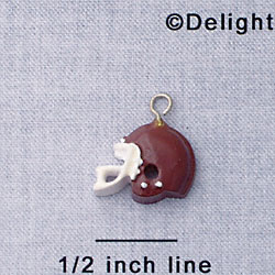 7051 - Football Helmet - Maroon  - Resin Charm