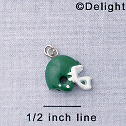 7052* - Football Helmet - Green Resin Charm