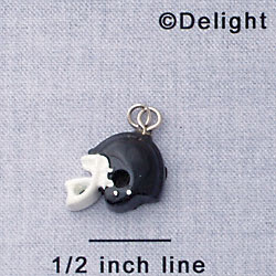 7055 - Football Helmet - Black  - Resin Charm