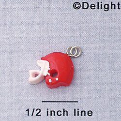 7057 - Football Helmet - Red  - Resin Charm