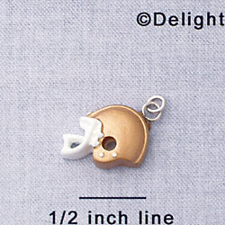 7058 - Football Helmet - Gold  - Resin Charm