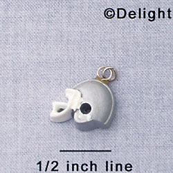 7059* - Football Helmet - Silver - Resin Charm