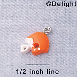 7060 - Football Helmet - Orange  - Resin Charm