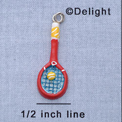 7063 - Tennis Raquet - Red  - Resin Charm