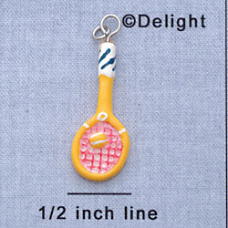 7065 - Tennis Raquet - Yellow  - Resin Charm