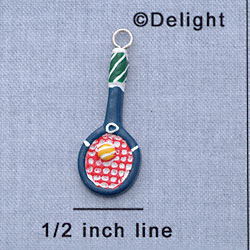 7066 - Tennis Raquet - Blue  - Resin Charm