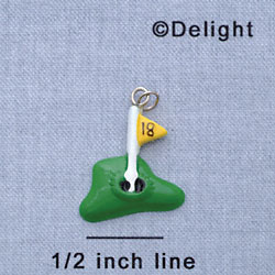 7071 tlf - 18th Hole - Green  - Resin Charm