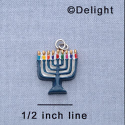 7079 - Menorah - Colors  - Resin Charm