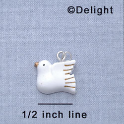 7083 tlf - Dove - White  - Resin Charm