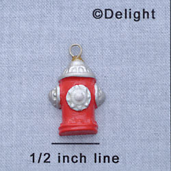 7087 - Fire Hydrant - Red  - Resin Charm