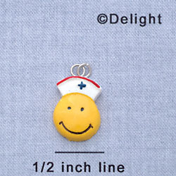 7092 - Smiley Face - Nurse  - Resin Charm