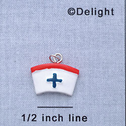 7093 tlf - Nurse Hat - Resin Charm