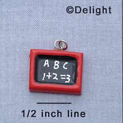 7097 - Slate - Red Abc  - Resin Charm