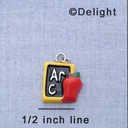 7100 - Slate - Abc Apple Yellow  - Resin Charm